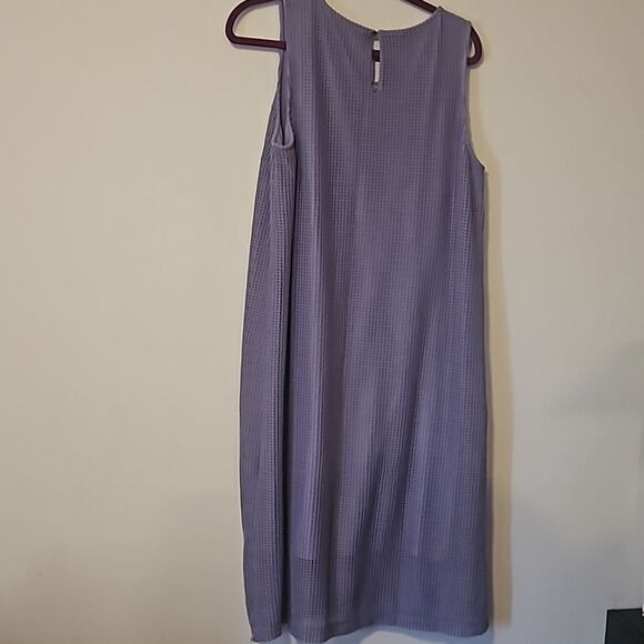 H BY HALSTON Mesh Knit Overlay Sleeveless Midi Dress - Picture 8 of 9